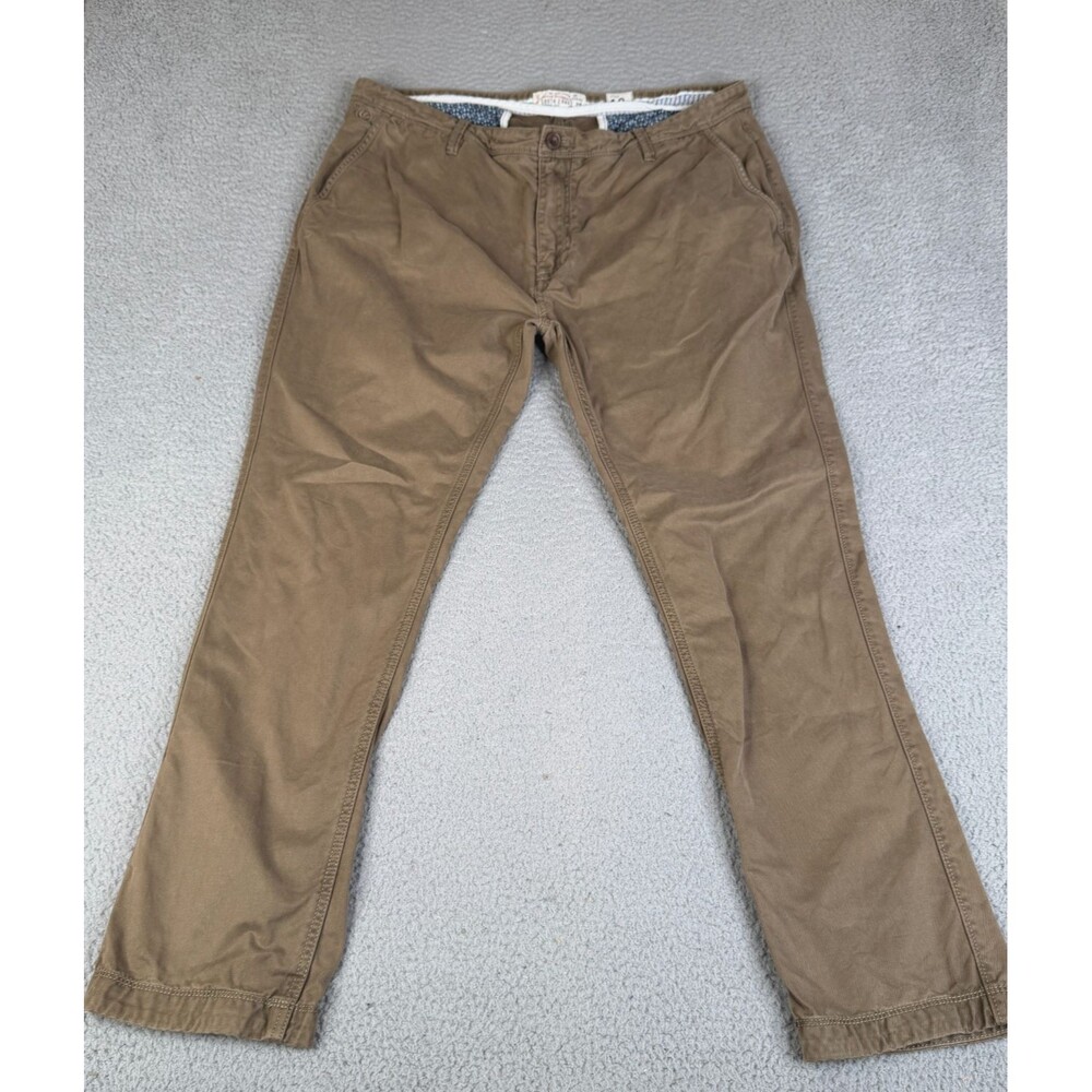 Fat Face Chino Pant Mens 42x30 Khaki Brown Coastal Chino Trousers Big Tall Twill